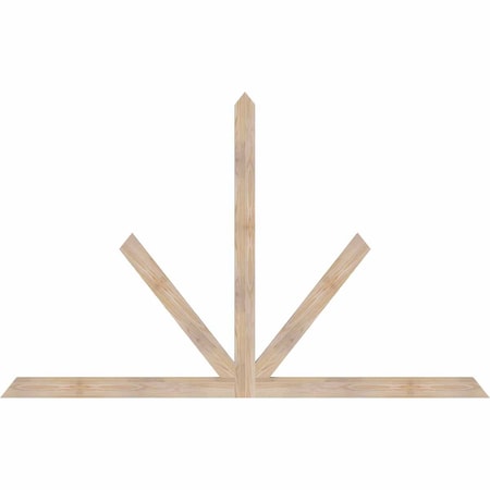 Ekena Millwork Saratoga Smooth Timber Gable Bracket, Douglas Fir, 84"W x 53"H x 1 1/2"D x 3 1/2"F, 15/12 Pitch GBW084X53X0204SAR00SDF